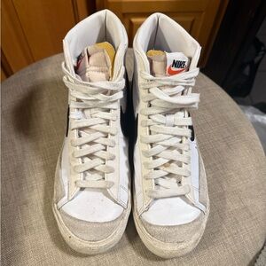 Nike White and Black High-Top Sneakers